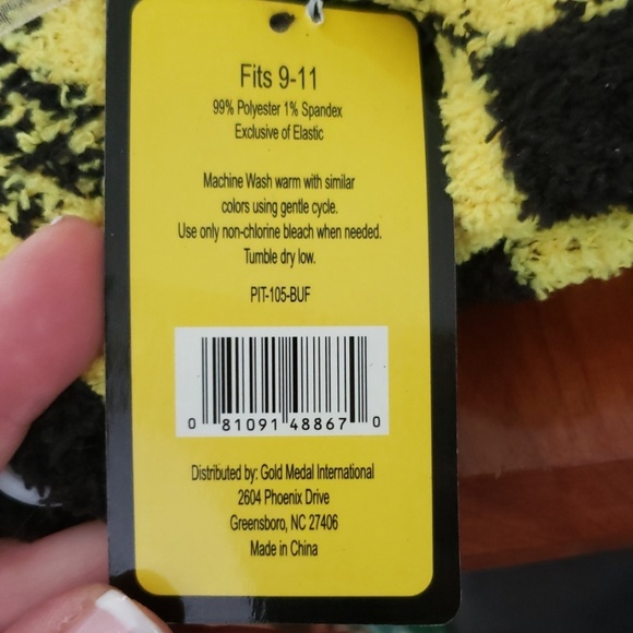 Fuzzy Black and Yellow socks - Picture 3 of 3